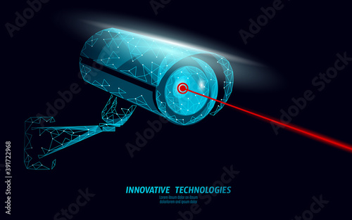 CCTV privacy control digital camera. Business security video looking graphic danger monitor. Equipment privacy warning concept vector illustration