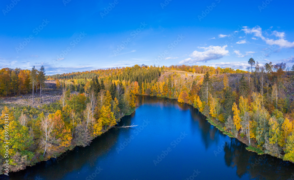 Waldsee Harz Landschaft im Herbst