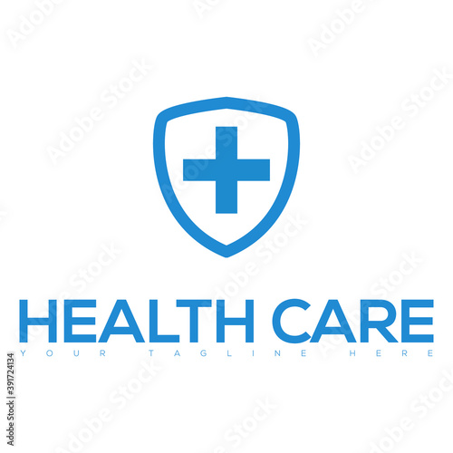 medical cross health care logo design