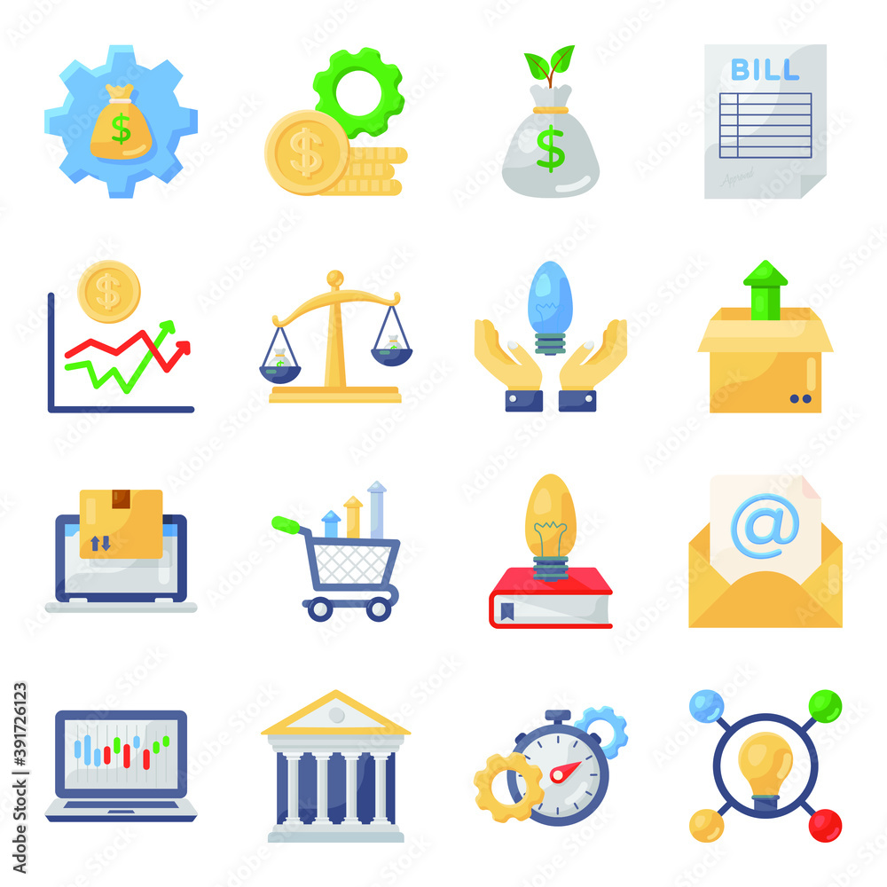 Pack of Finance and Commerce Flat Icons
Pack of Finance and Commerce Flat Icons