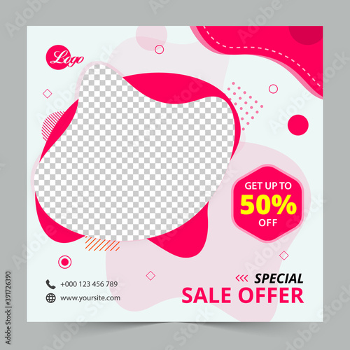 Modern sale banner for web and social media post Premium template