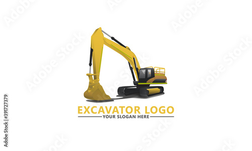 construction equipment. Special machines for the construction work. excavators, Commercial Vehicles for mining, diging, logo template vector illustrations eps 10