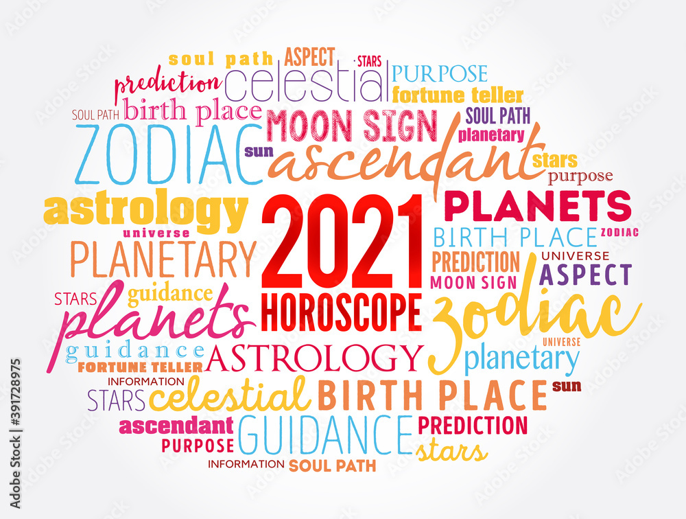 Fototapeta premium Your 2021 HOROSCOPE word cloud collage , concept background