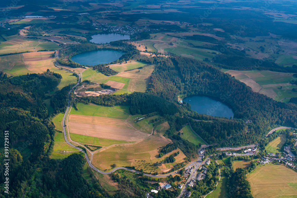 Volcanic Lake, Maar, Vulkaneifel Nature Park and Geopark, Western Eifel Territory, Eifel Region, Germany, Europe