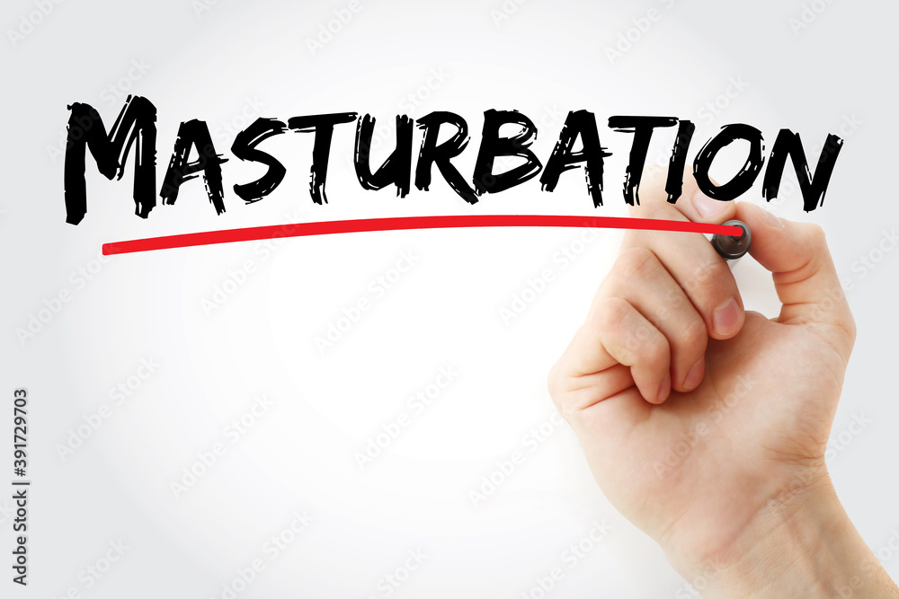 Masturbation text with marker, concept background Masturbation text with marker, concept background