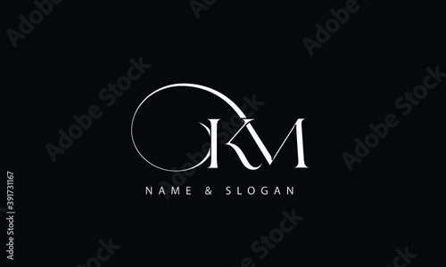 MK, KM, M, K abstract letters logo monogram photo