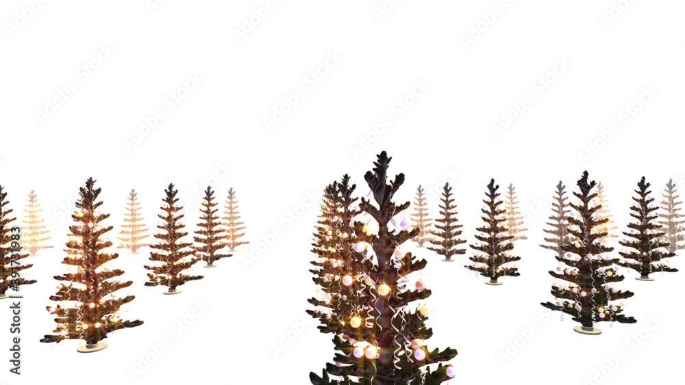 Christmas tree white background loop animation