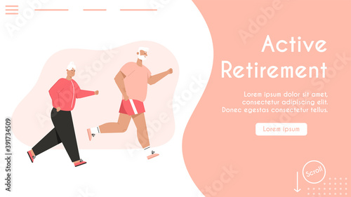 Vector banner of Active retirement concept