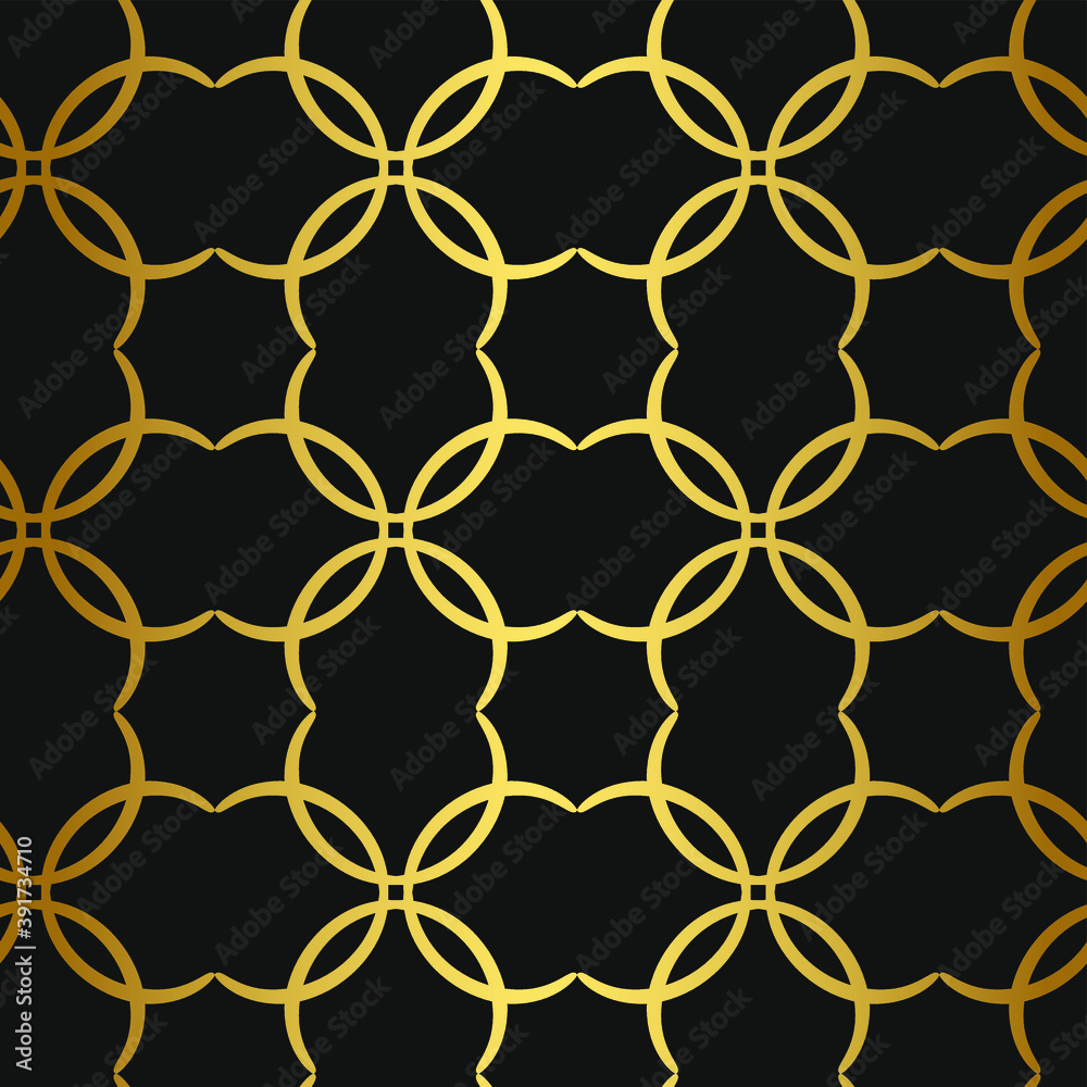 Fototapeta premium Seamless vector golden repeat geometric pattern. Golden geometrical 10 eps background for fabric, cover, textile, design, banner.