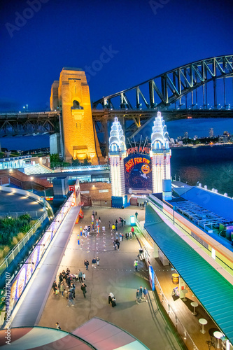 SYDNEY - AUGUST 18, 2018: Sydney Luna Park skyline on a beautiful night photo