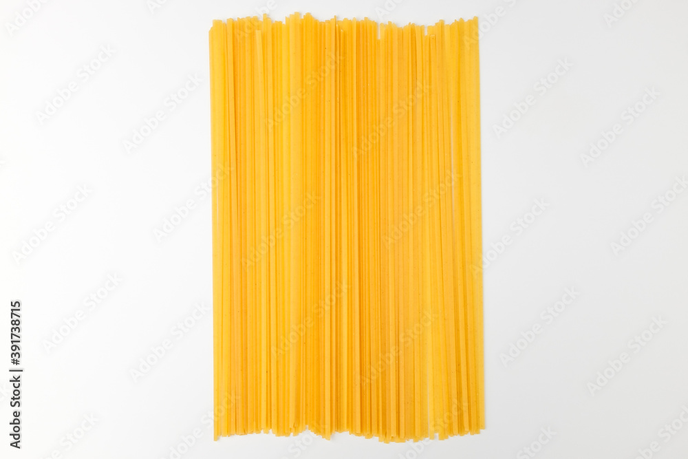 Linguini pasta on white background Linguini pasta on white background