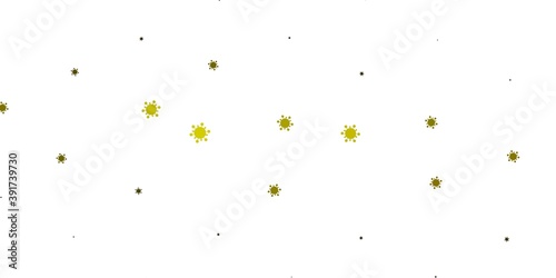 Light green, yellow vector background with covid-19 symbols.