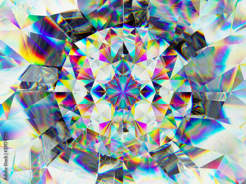 diamond structure extreme closeup and kaleidoscope