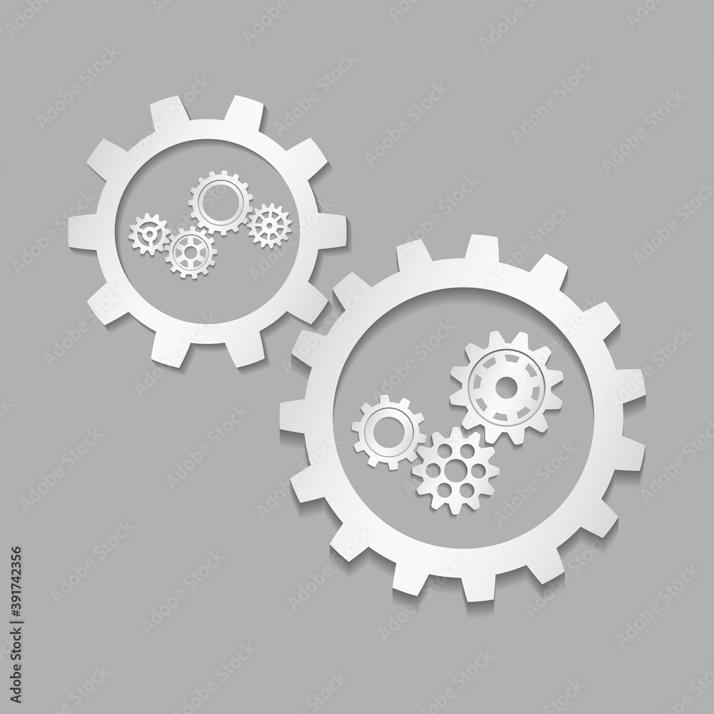 Metal gears. Factory gears vector icon. Mechanical gear. The image of the gear. Machine gear. Cogwheel gear Metal gears. Factory gears vector icon. Mechanical gear. The image of the gear. Machine gear. Cogwheel gear