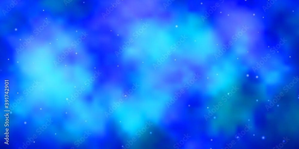 Light BLUE vector texture with beautiful stars.