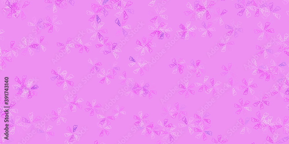 Light purple vector abstract layout with leaves.