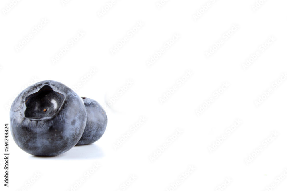 Studio shot of blueberries on white background
