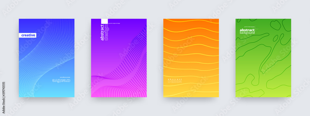 Abstract background design, set of modern colorful covers, vector illustration