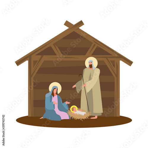 holy family mangers characters in stable