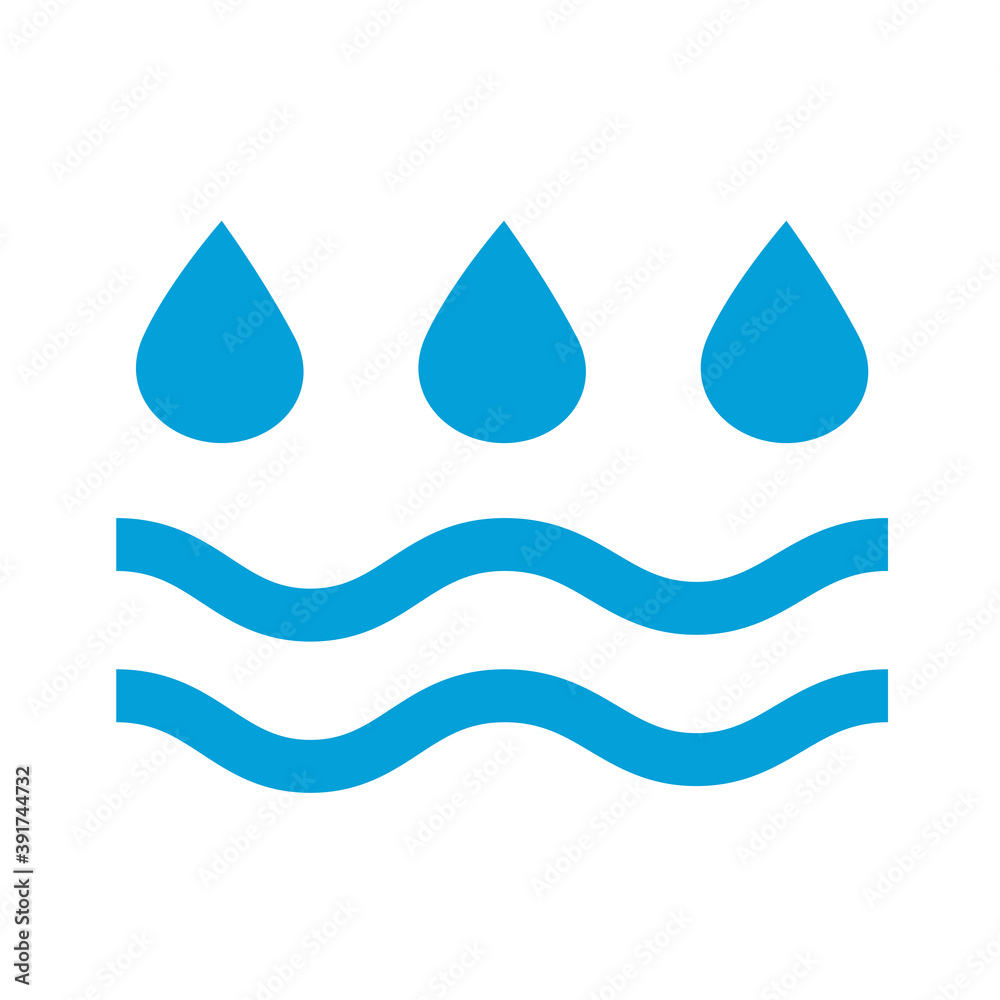 Rain drops and wave icon isolated on white background. Rain drops and wave icon for web site, app and logo. Creative art concept, vector illustration, eps 10 Rain drops and wave icon isolated on white background. Rain drops and wave icon for web site, app and logo. Creative art concept, vector illustration, eps 10