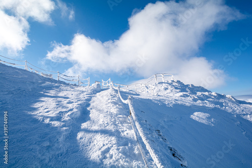 Fototapeta Naklejka Na Ścianę i Meble -  amazing winter landscape of Giant mountains in Poland
