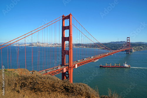 Canvastavla Famous Landmark red Golden Gate Bridge of San Francisco, California, United stat