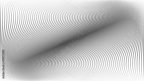 Abstract warped Striped Background . Vector curved twisted slanting, waved lines texture 
