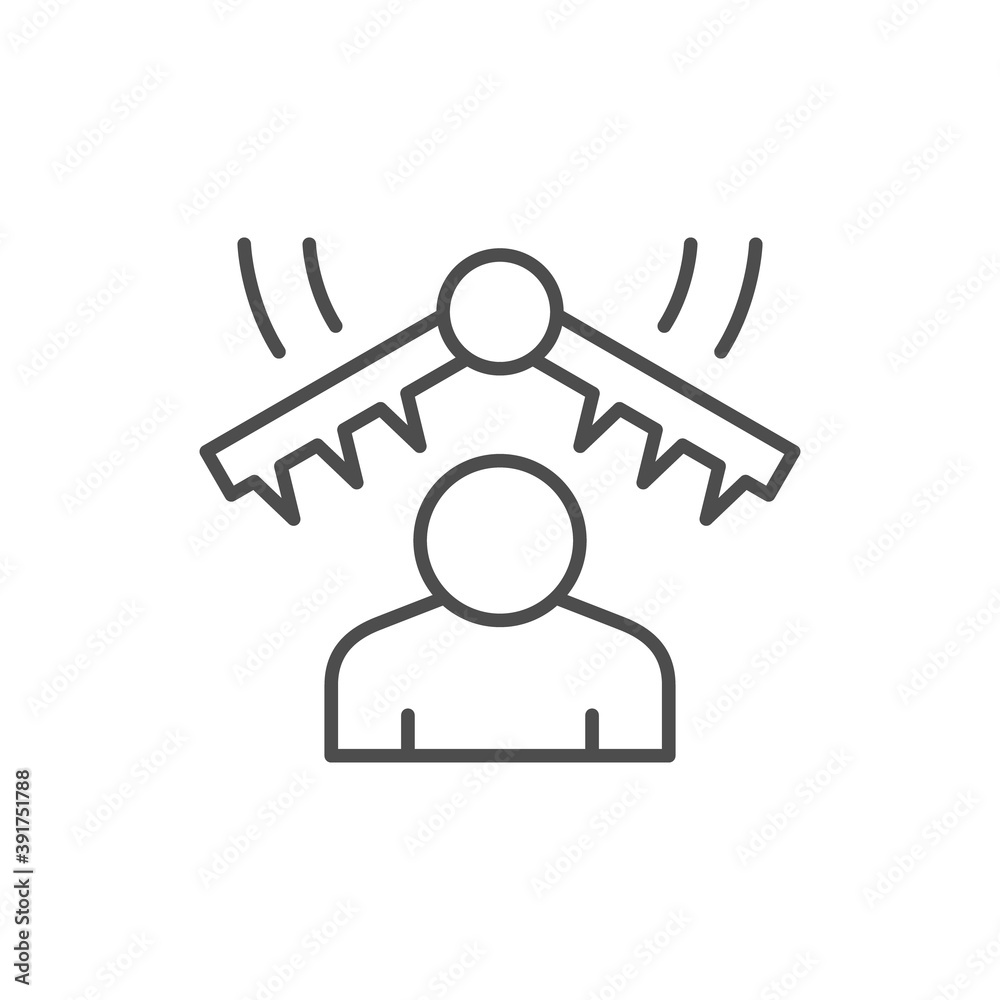 Emotional stress line outline icon