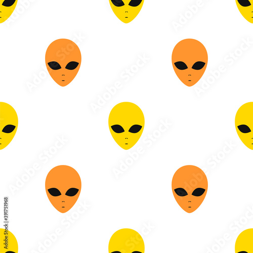 Extraterrestrial Alien Head. Vector