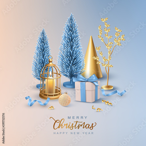 Christmas and New Year background