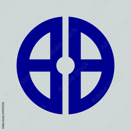 peace symbol on blue background