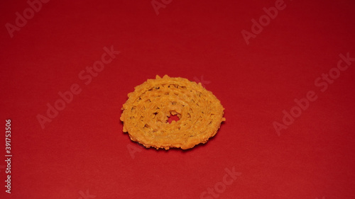 Spicy Chakali prepared and consumed during hindu festival diwali in india.