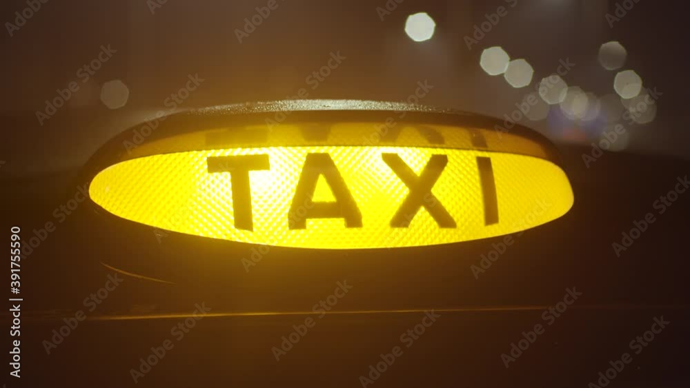 London Black Taxi Light Turning On