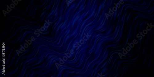 Dark BLUE vector background with curves.