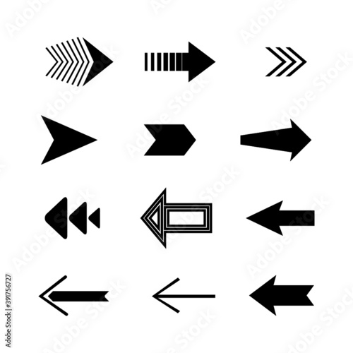 Info Graphic Arrows big black set icons. Arrow icon. Arrow vector collection. Arrow. Cursor. Modern simple arrows. Vector illustration.