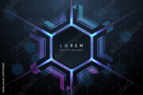 Abstract technology hexagon shapes background
