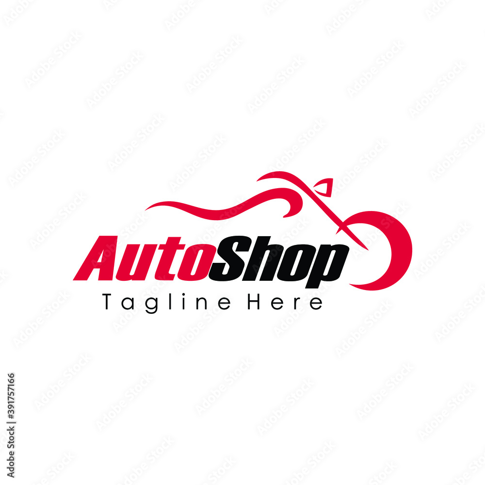 autoshop logo vector. motorcycle logo concept.