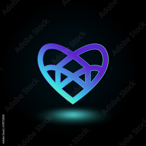 Abstract love symbol combined with other geometric shapes. Modern, minimalistic, unique logo template photo