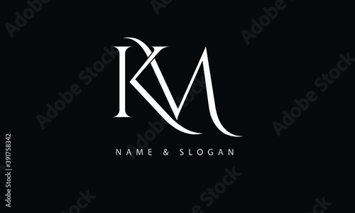 MK, KM, M, K abstract letters logo monogram photo