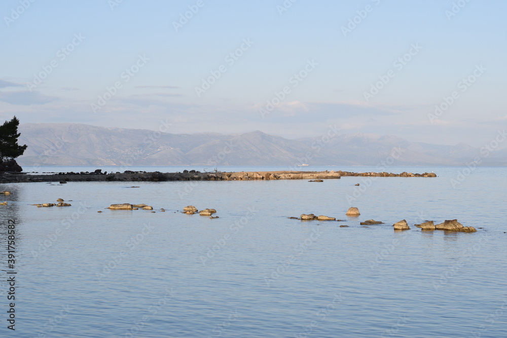 small bay with rocks in the sea