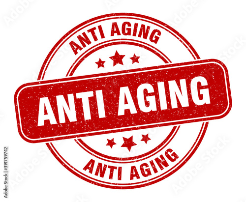anti aging stamp. anti aging label. round grunge sign