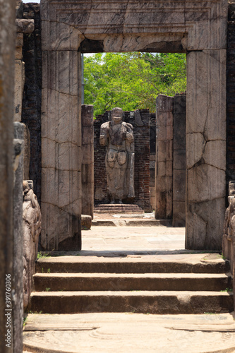 Polonnaruwa Sri Lanka Ancient ruins Statues of Buddha standing laying sitting photo