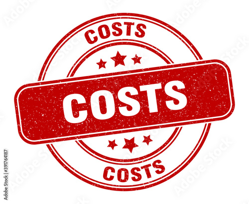 costs stamp. costs label. round grunge sign