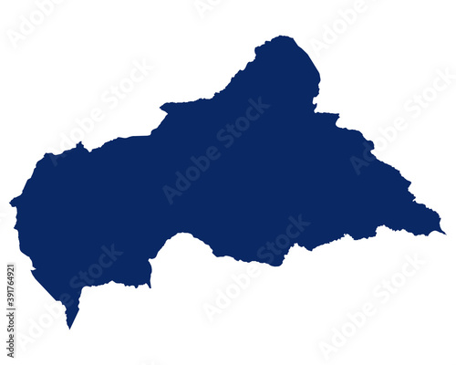 Karte von Zentralafrikanische Republik in blauer Farbe