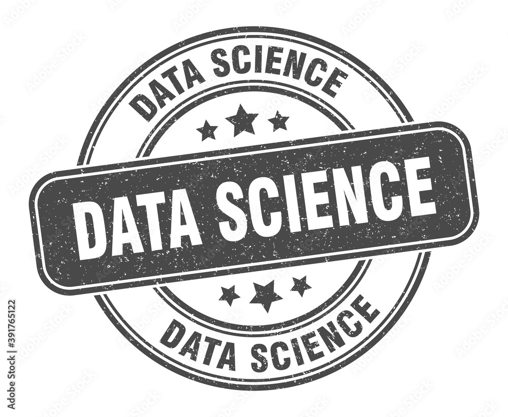 Obraz premium data science stamp. data science label. round grunge sign