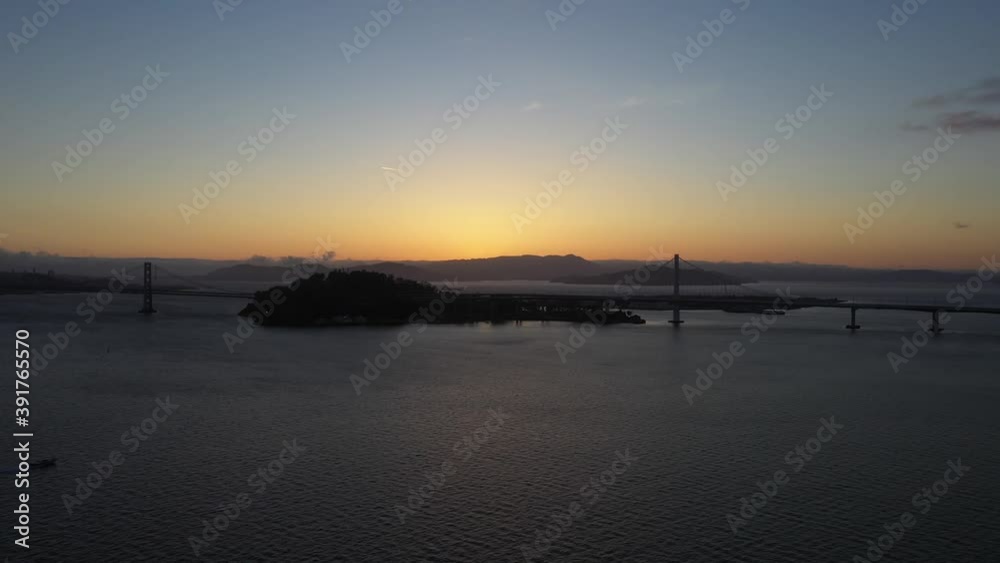 Treasure Island San Francisco – Oakland Bay Bridge California Drone View Treasure Island San Francisco – Oakland Bay Bridge California Drone View
