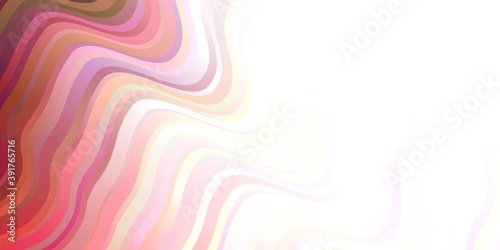 Light Red vector background with curved lines.
