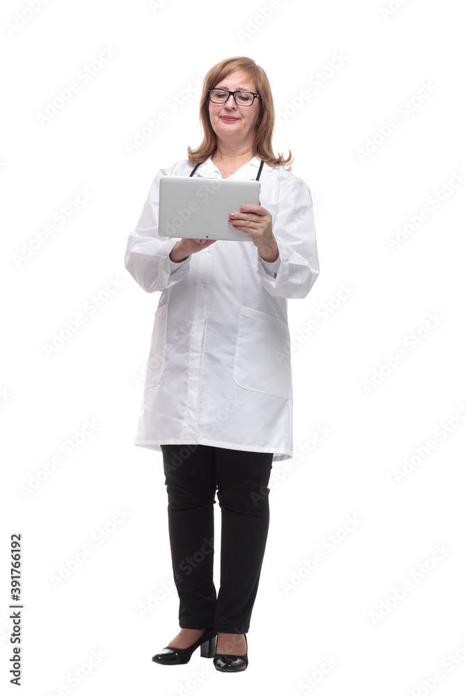 in full growth. female therapist with a digital tablet in full growth. female therapist with a digital tablet