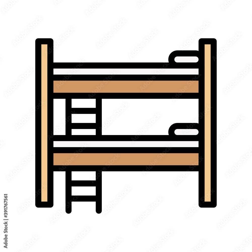 high school related school double bed with stairs vectors with editable stroke, high school related school double bed with stairs vectors with editable stroke,