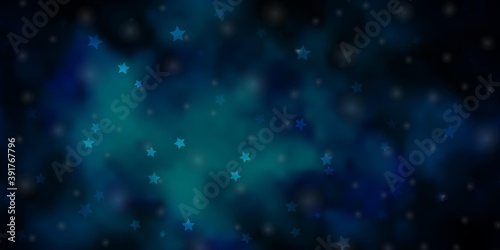 Dark BLUE vector pattern with abstract stars.